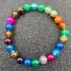 Pulsera Redonda de Cuentas Tk Transfronteriza, Moderna y Personalizable, con Cuentas de Piedra Volcánica, Ágata, Obsidiana y Ojo de Tigre, Mayoreo