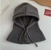 Conjunto de Chapéu e Cachecol, Protetor de Pescoço Outono e Inverno, Gorro de Tricô Estiloso Estilo Coreano, Presente para Mãe