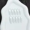 Uñas Portátiles Ojo de Gato Luna Blanca para Niñas, Uñas Postizas Frescas y Sencillas, Piezas de Uñas Terminadas, Uñas Pre-hechas, Hechas a Mano, Realza el Tono de Piel