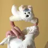 Grampo de Banana Estampado de Leopardo Gatinho Doce e Descolado para Meninas 2025 Novo Grampo Vertical Plissado Multicamadas para Rabo de Cavalo Grampo de Cabelo na Parte de Trás da Cabeça
