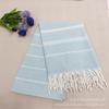 Toalha de praia com borlas listradas e boa absorção de água, direto da fábrica, multicolorida, toalha de praia de algodão por atacado para comércio exterior