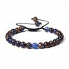 Pulseira Feminina Popular de Pedras Naturais Olho de Tigre 6mm da Amazon, Pulseira com Pingentes Tecida à Mão, Venda Quente