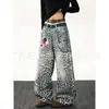 Comercio Exterior Transfronterizo Moda Retro Americana Jeans Holgados Versátil Nuevo Harajuku Moderno Artístico Simple Pantalones Largos