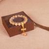 Pulsera Mágica Mortero Mismo Estilo que Cai Wenjing Yonghe para Hombres y Mujeres Regalo de Cumpleaños Pulsera de Vidrio Gris Fragante con Lámina de Oro