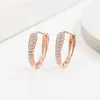 Pendientes Franceses de Oro Rosa 2022 Nuevos Pendientes Elegantes de Moda para Mujer Círculos Tachonados Microincrustados Diseño de Nicho Accesorios para Orejas