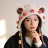 Bonito y Original Gorro de Punto Trenzado en las Orejas para Mujer, Cálido Gorro de Orejeras Estilo Rana para Otoño e Invierno, Gorro Engrosado para Protección de Orejas