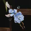 Nuevo horquilla para el cabello azul de cloisonné antiguo sin legado para tocado super hada genial ropa china horquilla accesorios de vestuario antiguo juego completo de horquilla china para el cabello