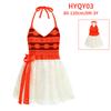 Comercio Exterior Nuevo Vestido de cosplay Maravilla del Océano Vestido de la Princesa Moana Vestido de Niña con Tirantes Rojos