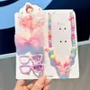 Novo Conjunto Colorido de Colar de Pérolas e Presilha de Cabelo com Laço para Crianças Acessórios de Joias de Princesa Presilha de Cabelo para Olhos para Meninas