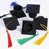 Mini Sombrero de Graduación de Fieltro con Borla, Muñeco, Decoración de Ramo para Botella de Vino, Decoración para Eventos de Fiesta, Sombrero de Graduación