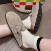Versão de pele de carneiro ~ Cortiça Couro genuíno de sola grossa Birkenn Pantufas femininas de verão Pantufas Sandálias de meia sola