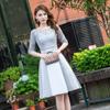 Vestidos de Madrinha 2026 Novo Estilo de Verão Estilo Chinês Cinza Tamanho Grande Comprimento Médio Conjuntos para Grupo de Irmãs Vestidos de Festa Estilo Chinês
