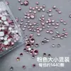 Diamantes Populares para Nail Art de Fundo Plano Tamanho Misto 1440 Strass Coloridos Fundo Prata Diamantes Redondos Pequenos Acessórios Usáveis para Nail Art