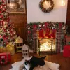 Adorno Navideño de Lazo con Purpurina de 30 cm Adorno Navideño de Lazo Grande Vintage para Decoración de Escaleras y Habitaciones