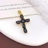 Colgante Transfronterizo Europeo y Americano Cruz de Cobre Microincrustado Circonita Diseño de Personalidad de Nicho Moda Versátil Accesorio que No se Desvanece
