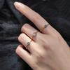 Anillo de plata Nalan s925 para mujer, estilo coreano, fresco, geométrico, redondo, con microincrustaciones de diamantes azules, joyería dulce J6131
