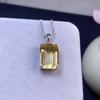 Novo Pingente de Citrino Natural Prata S925 Cravejada Pedra Principal 10X14Mm Versátil Trendy Popular Joia Feminina Atacado