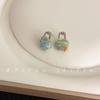 Pendientes de lana con diseño de estrellas de colores y flores de estilo dulce, con diseño de nicho de moda, con forma de corazón y círculo para niña, joyería