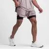 Fitness Brothers Calça de Treino de Corrida de Verão Respirável de Secagem Rápida Tamanho Grande Masculina Calça de Cinco Quartos de Camada Dupla Shorts Esportivos Transfronteiriços