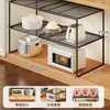 Prateleira para Micro-ondas de Cozinha Casa Rack de Armazenamento Multifuncional para Temperos Prateleira Camada Interna Expansível para Armário Sob a Pia