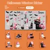 6 piezas de pegatinas de vidrio electrostáticas, de doble cara, alta definición, sin rastro, lindas decoraciones de ambiente de calabaza y fantasma para ventana