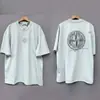 Camiseta Clássica de Bússola de Espuma com Gola Redonda e Manga Curta, Corte Solto, Casual de Verão, Novo Estilo, Unissex