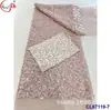 Vestido de pasarela brillante talla confusa lentejuelas tejido de malla nupcial lentejuelas tejido de encaje