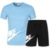 Pantalones cortos de manga corta de verano para hombre, camiseta holgada para entrenamiento de baloncesto, fitness y running, traje deportivo informal