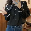 Camisa a Cuadros con Cuello de Muñeca para Mujer, Nueva Colección Primavera y Otoño 2026, Diseño Retro Francés Único, Manga Larga