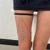 Anel de perna sexy com faixa elástica e borla, com faixa elástica e laço para mulheres, estilo europeu e americano