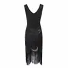Tallas S-4XL Grande 1920s Retro Vestido con Borlas de Cuello en V El Más Vendido en Amazon Vestido de Gala Gatsby Vestido de Noche