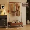 Cabideiro de Madeira Maciça de Chão para Quarto Casa Interior Secador de Roupas Móvel Multiuso Cabideiro de Casacos e Chapéus