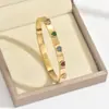 Pulsera de Acero de Titanio para Mujer Transfronteriza en Forma de Corazón Incrustada con Diamantes Moda Transfronteriza Pulsera de Esmeralda Europea y Americana Pulsera de Acero Inoxidable