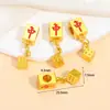 Colgante de Esmalte Chapado en Oro de Aleación Estilo Chino Mahjong León Cuentas Espaciadoras Colgante Accesorios de Cuentas para Pulsera Collar DIY Hecho a Mano