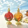Botella de Aceite Esencial Transfronteriza 30ml Estilo Árabe Esmalte Multicolor Decoración Floral Flamenco Chapado en Oro Aleación Botella para Decantar Perfume