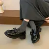 Zapatos de Cuero con Suela Gruesa y Lazo Francés para Mujer Primavera y Otoño 2026 Nuevos Mocasines Estilo Británico Retro Zapatos JK