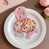 Pulseira Fofa Infantil que Brilha no Escuro Desenho Animado Colorida com Contas Pulseira para Meninas Elástica Pulseira de Corda de Cabelo Acessório de Mão para Meninas