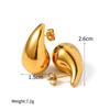 Diseño de Alta Gama Oro de 18 Quilates Gota de Agua Pendientes Versátiles Gorditos Ins Moda Femenina Pendientes Geométricos Versátiles Venta al por Mayor