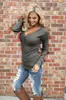 Otoño e Invierno 2018 Más Vendido Amazon AliExpress wish Moda Europea y Americana Sexy Color Sólido Manga Larga Camiseta Top