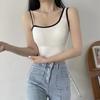 Ins Tejido Punto Tejido Irregular Sling para Mujer Verano Sentido del Diseño Moda Ropa Exterior Cuello Profundo Top Chaleco Base Trendy