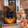 Bandeiras de Jardim Personalizadas Transfronteiriças com Gato Preto, Caveira, Elfo, Abóbora, Decorações de Quintal de Halloween, Bandeiras Impressas em Ambos os Lados