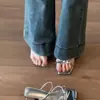 Hermosas Sandalias de Tacón Grueso Suave Estilo Francés para Verano, Nuevo Estilo de Moda para Usar con Faldas, Pantuflas de Mujer de Tacón Bajo Estilo Hada