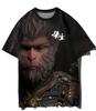 Juego Mito Negro. Camiseta de moda nacional Wukong estampada para hombre y mujer, estilo chino, fresca, combinable con todo, manga corta, top de nuevo estilo europeo y americano