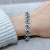 Pulseira de inverno 2023 nova em prata S925 banhada a platina com zircônia azul Londres JB7281-11 3 * 5mm * 15