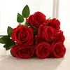 Flores de simulação 9 buquês de flores rosa rosa de alta qualidade tecido de seda flor rosa decoração de casa casamento flores Yiwu flor artificial AliExpress