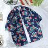 Camisa Floral de Praia Havaiana de Manga Curta Masculina e Feminina Solta Estilo Hong Kong Retrô Bonita Jaqueta de Camisa Verão Fina Tendência