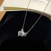 Tiqi Prata Pura 999 Elegante Minimalista Vazado Laço Colar para Mulheres, Estilo Ins High-End Renda Design Corrente Clavícula
