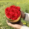 Flores Inmortales Hechas a Mano Transfronterizas, Rosas, Cubos Redondos de Abrazo, Regalos de Comercio Exterior, Regalos de San Valentín y Cumpleaños, Venta al por Mayor de Flores Reales