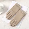 Guantes de Cuero Cálidos para Mujer Pu Para Exteriores Lindos de Invierno Forrados de Felpa A prueba de Viento para Ciclismo A Prueba de Frío para Conducir Engrosados Guantes con Pantalla Táctil