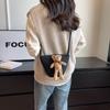 Bolsa Balde Feminina Fresca e Simples, Nova Bolsa Tecida para o Verão, Bolsa Transversal Ursinho Fofa para Meninas